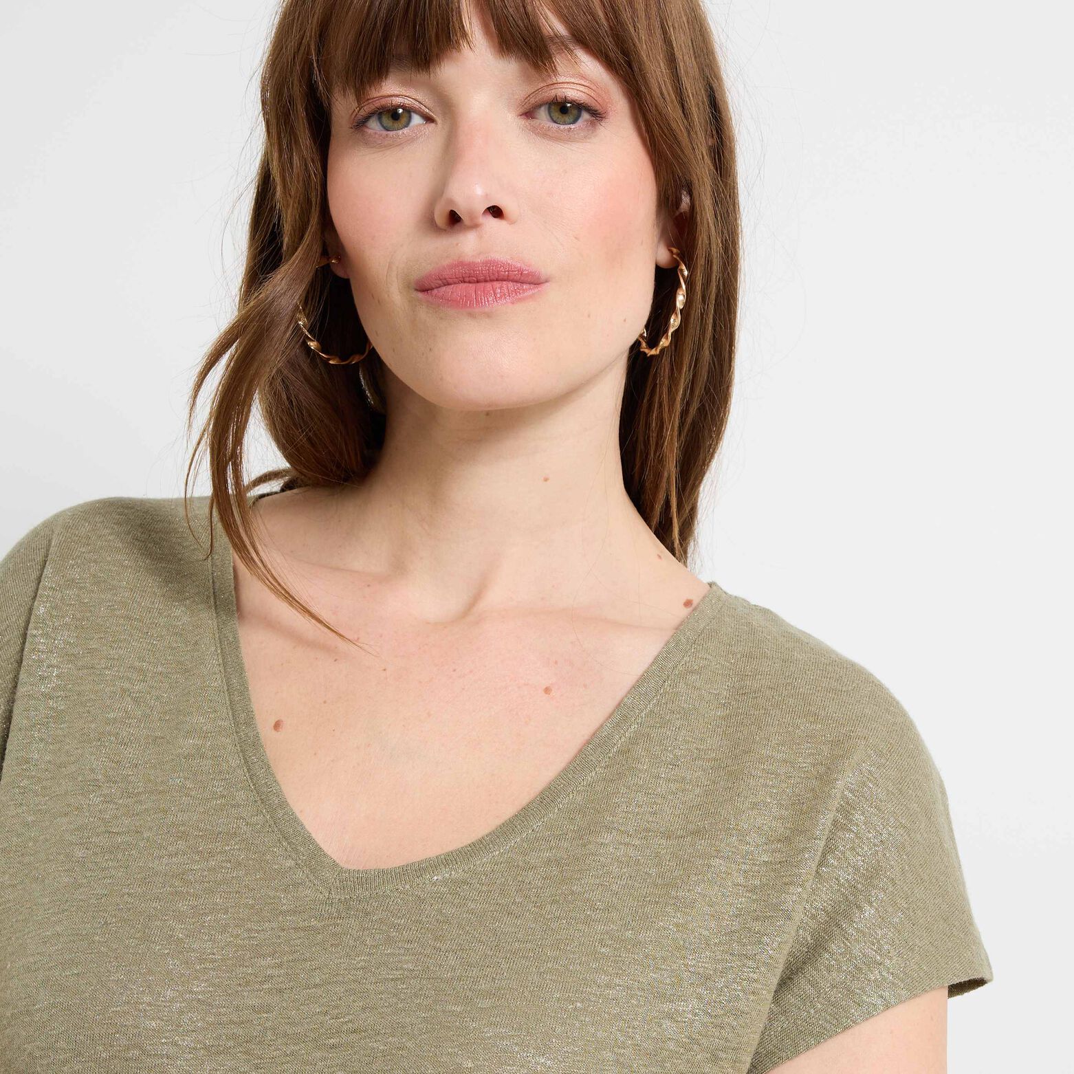 T-shirt en lin mélangé femme