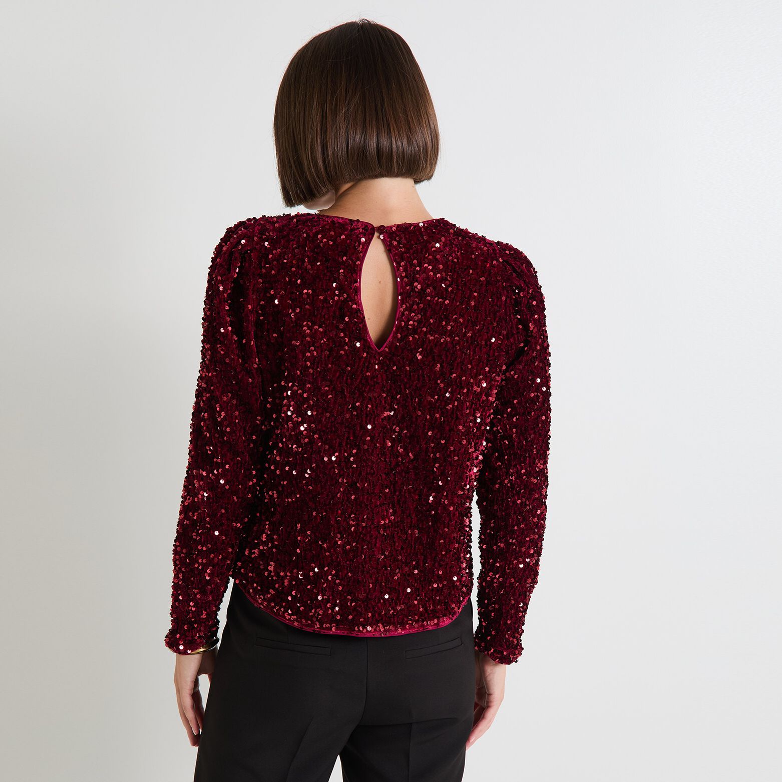 Top col rond femme