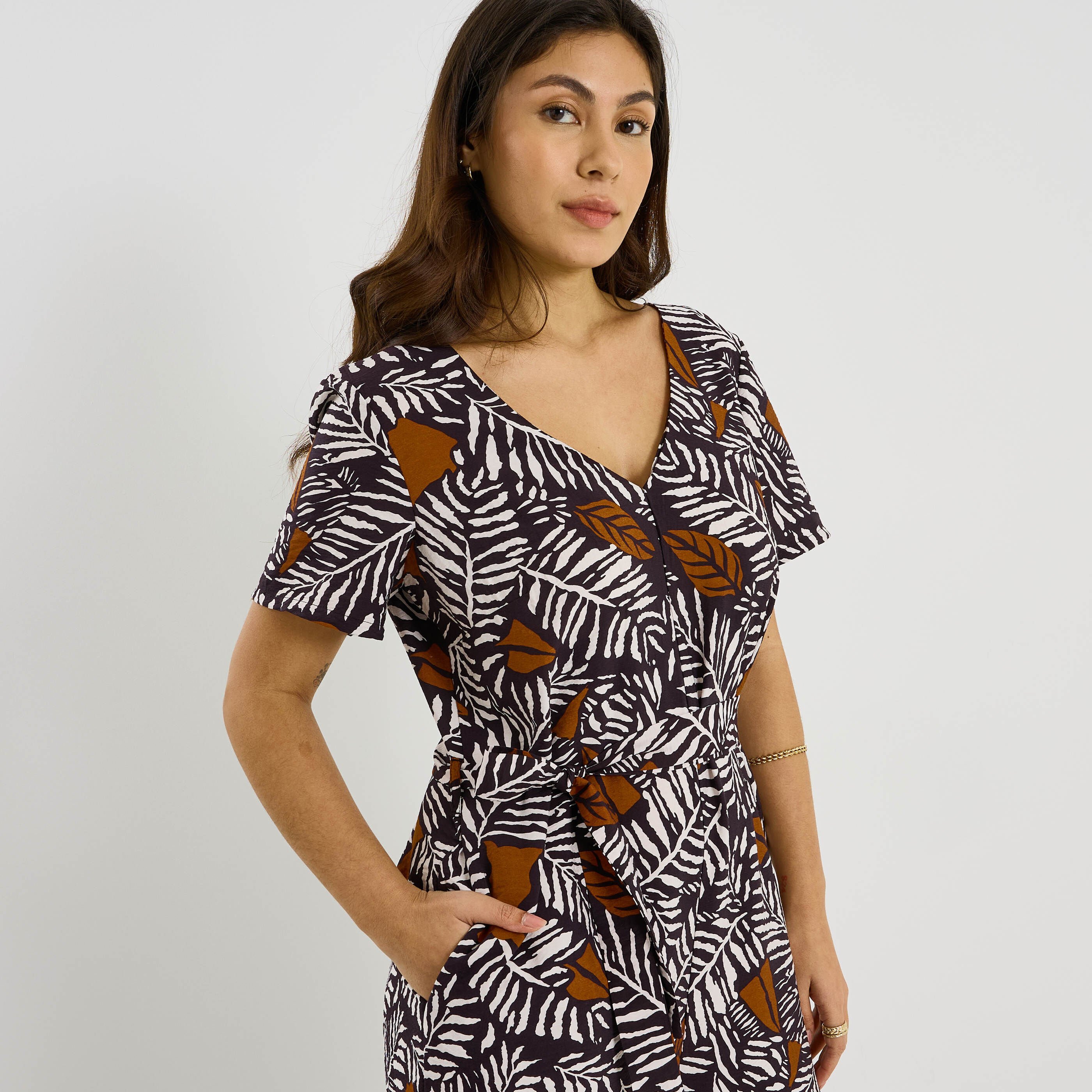 Combinaison fluide imprim&eacute;e femme