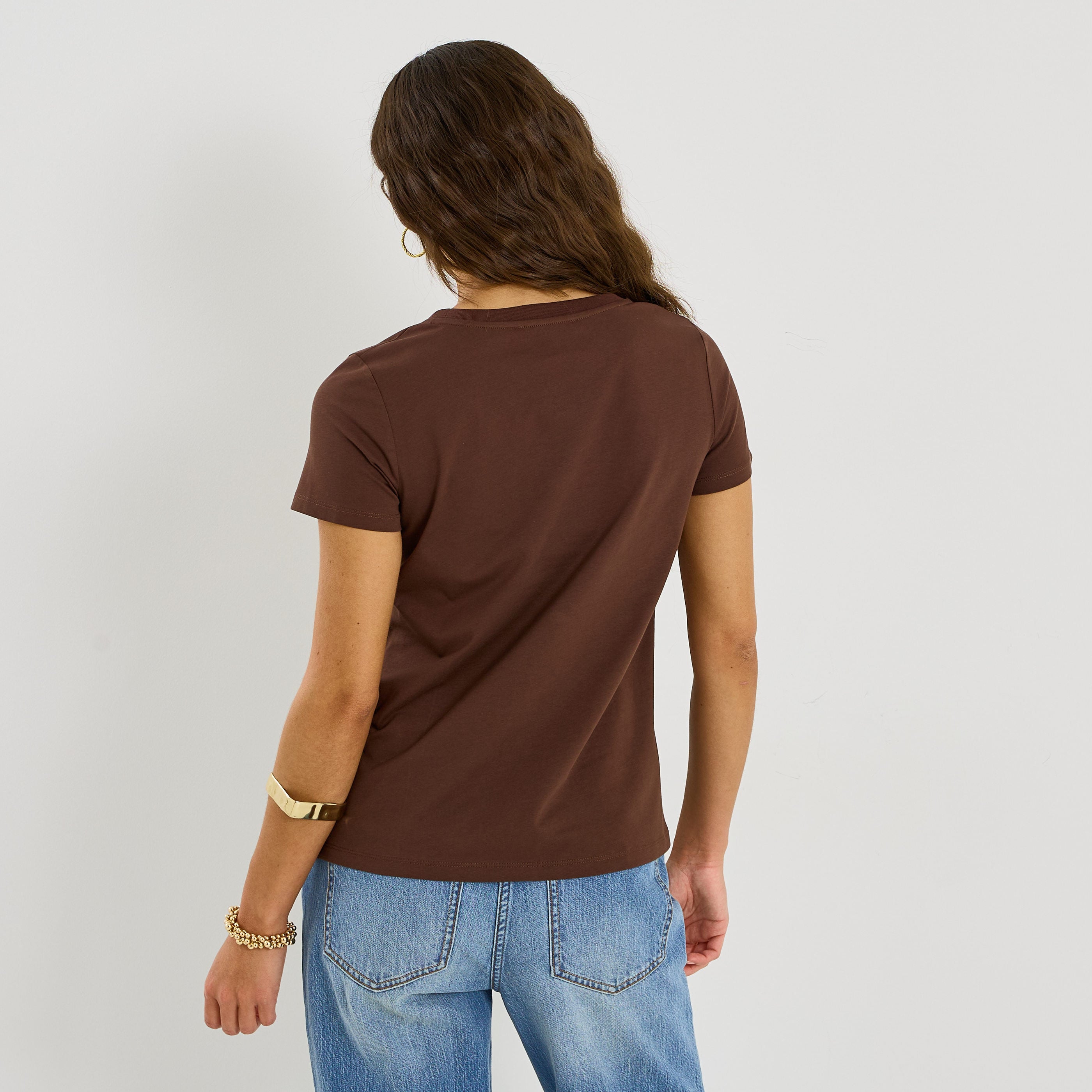 T-shirt col rond print soleil femme