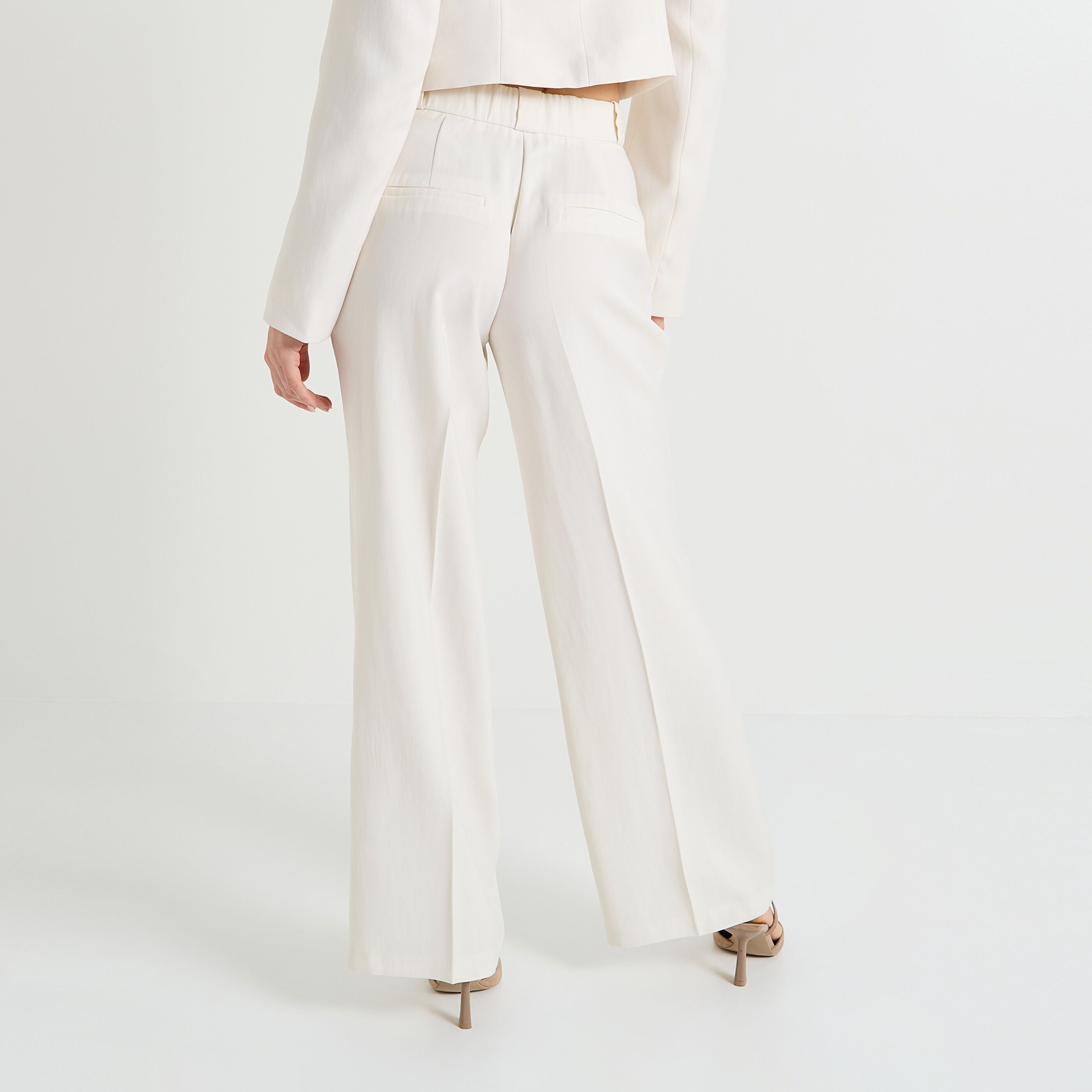 Pantalon large &agrave; pinces femme