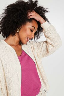 Veste bomber crochet femme