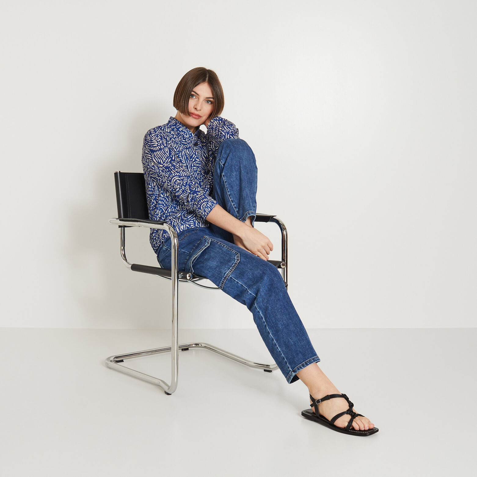 Veste fluide imprimée femme