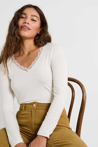 T-shirt col V femme