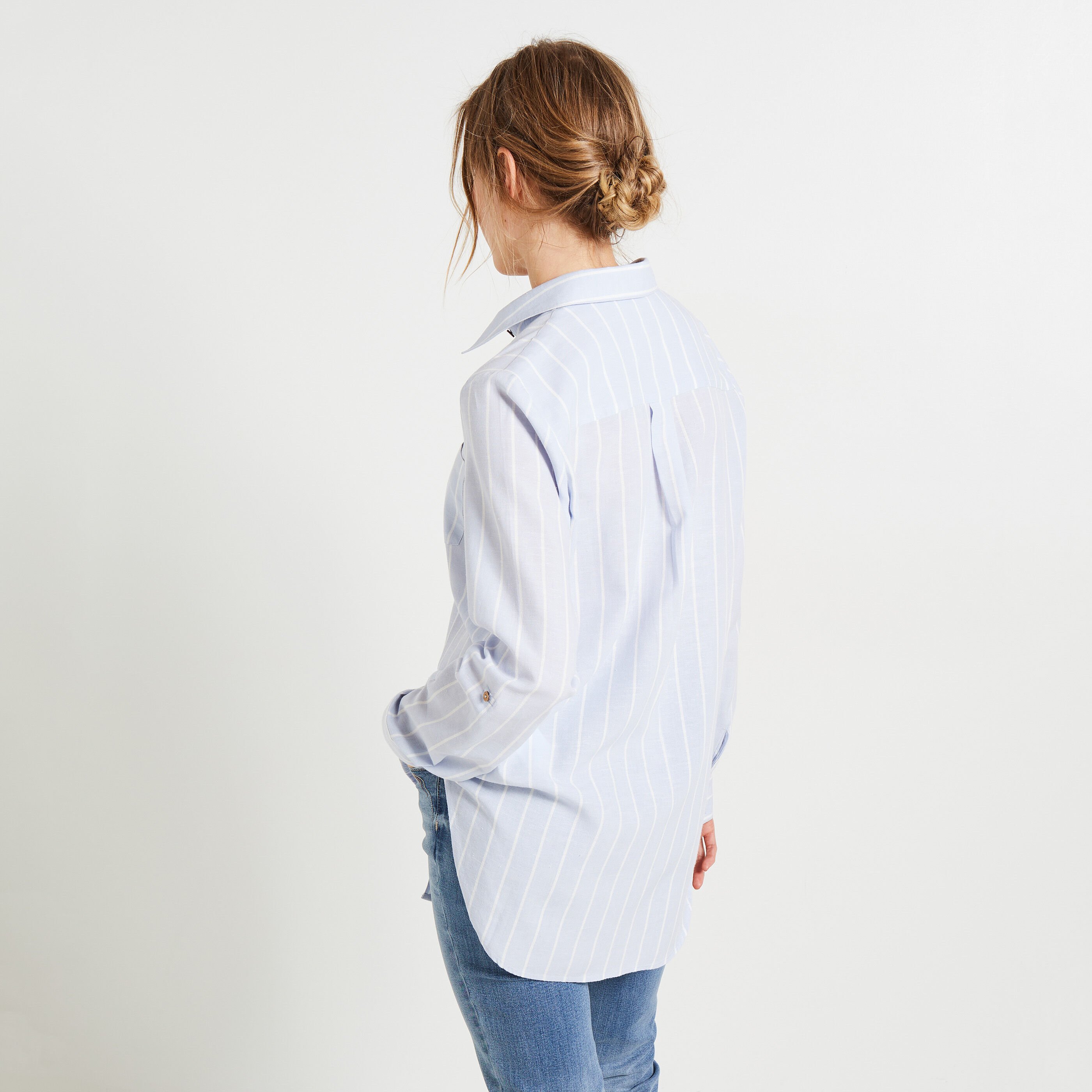 Chemise oversize ray&eacute;e femme