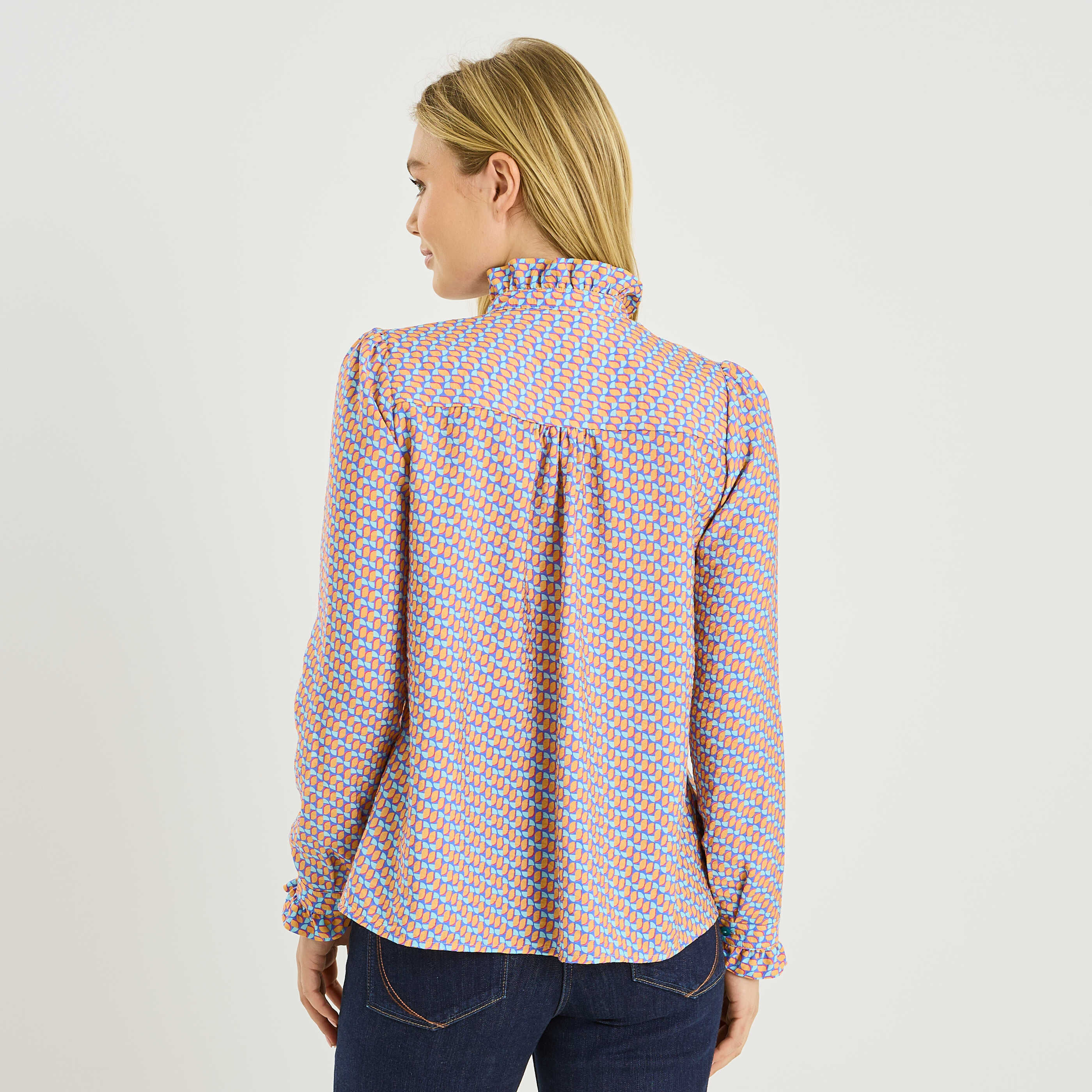 Chemise imprim&eacute; g&eacute;om&eacute;trique femme