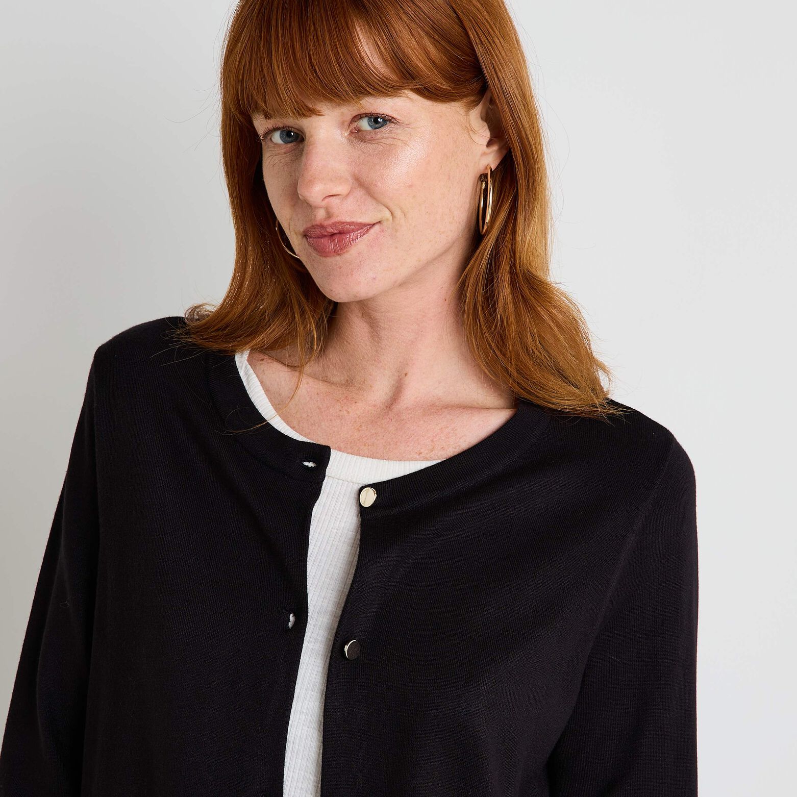 Gilet col rond femme