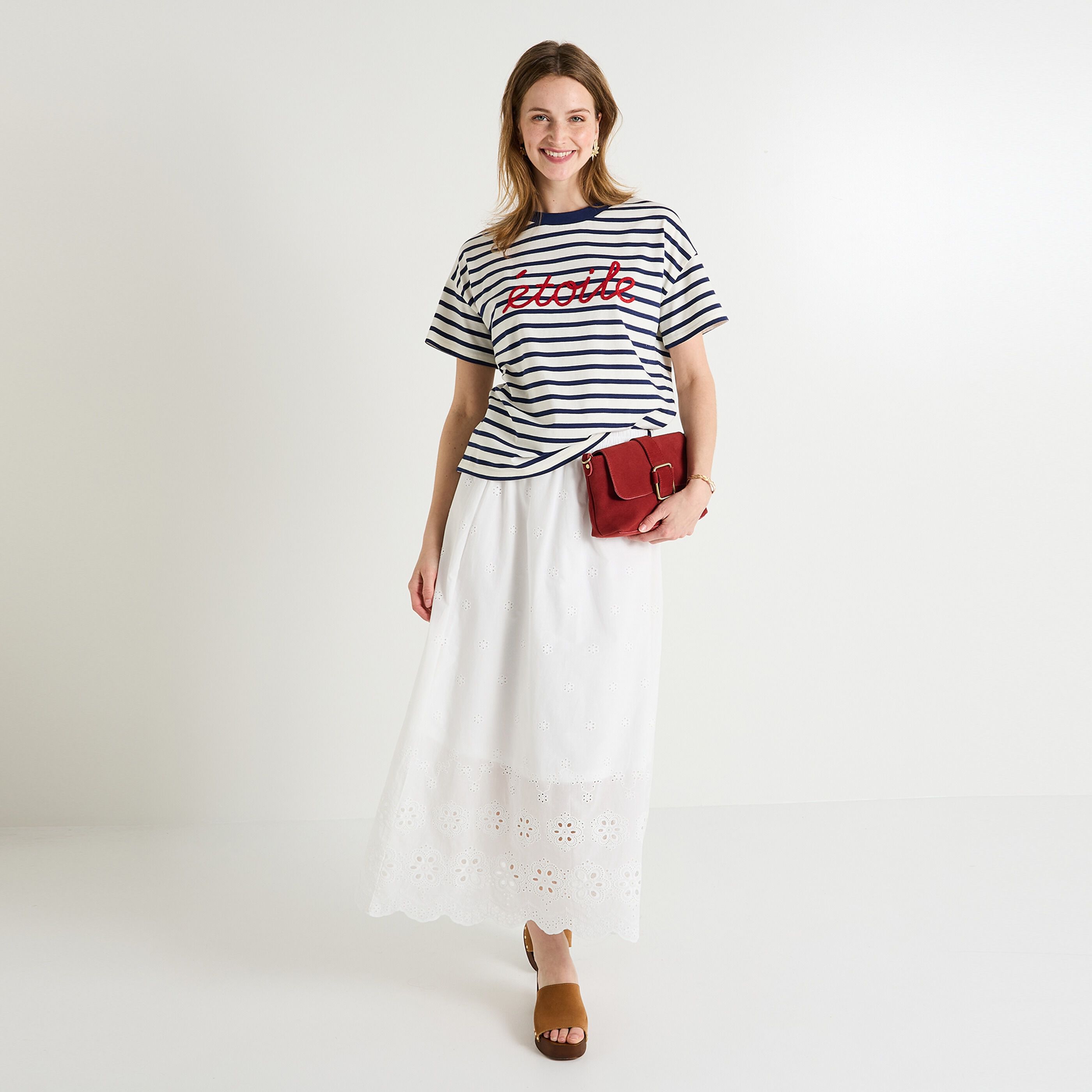 T-shirt ray&eacute; femme