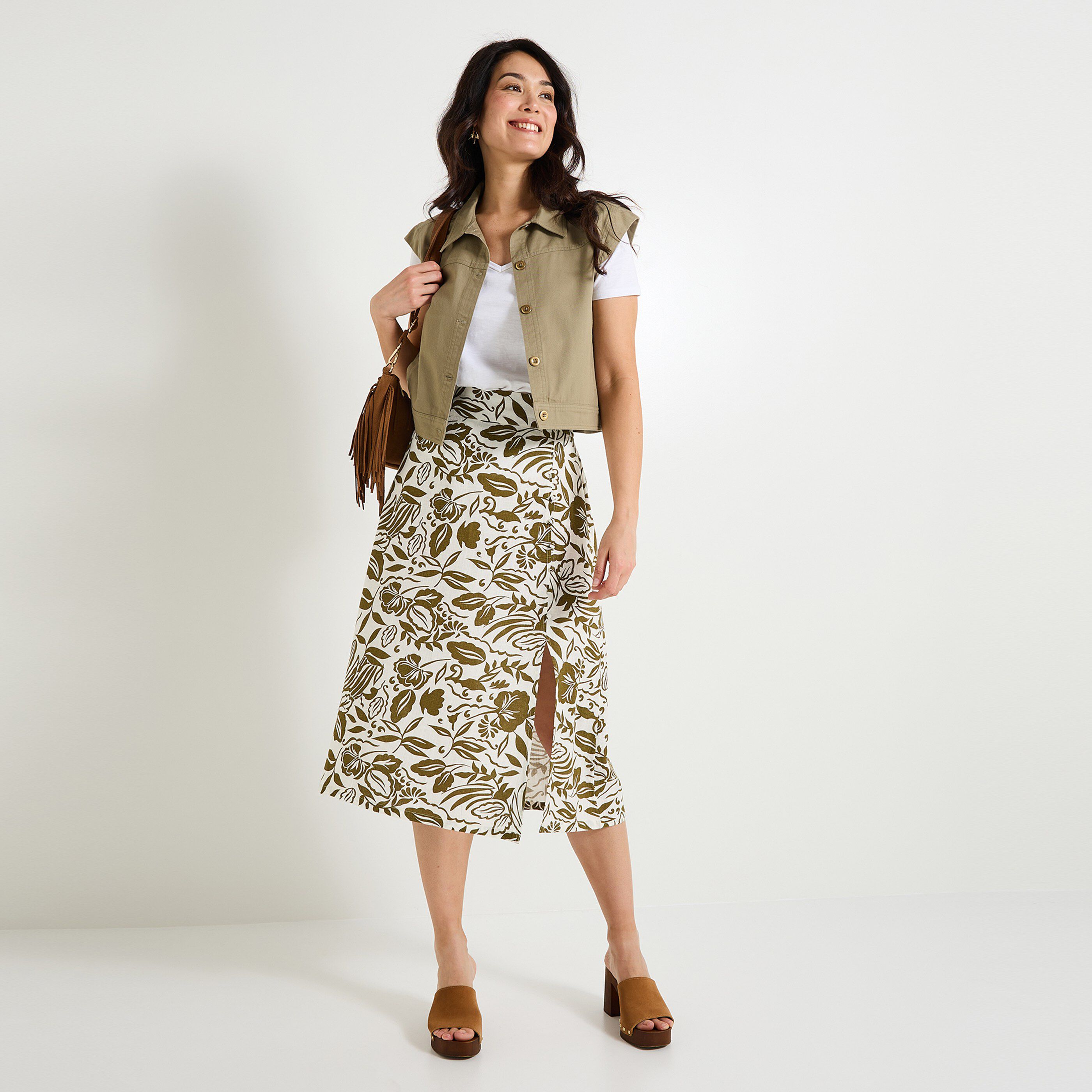 Jupe mi-longue femme