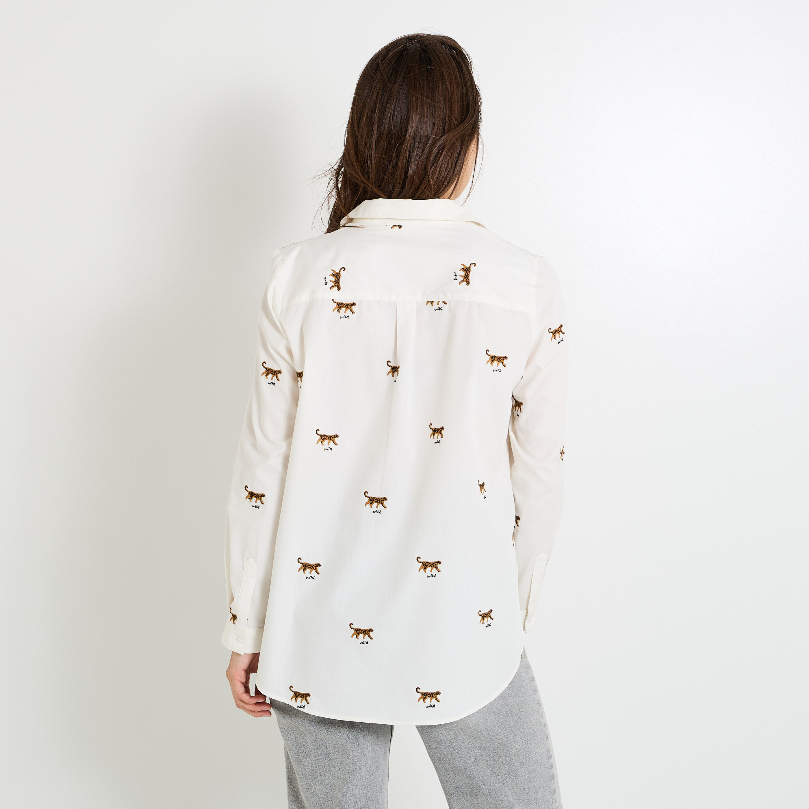 Chemise imprim&eacute; l&eacute;opard femme