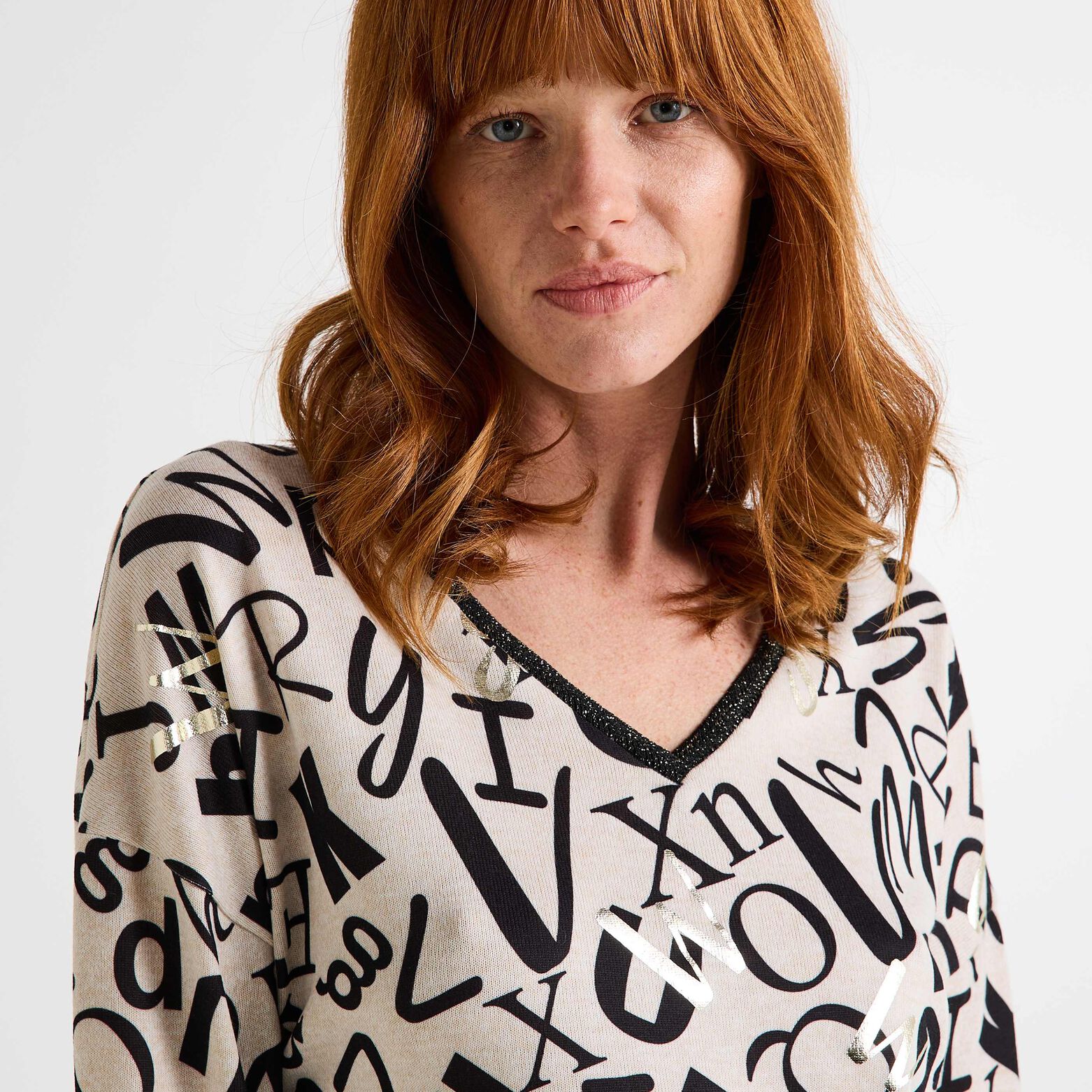 T-shirt col V femme