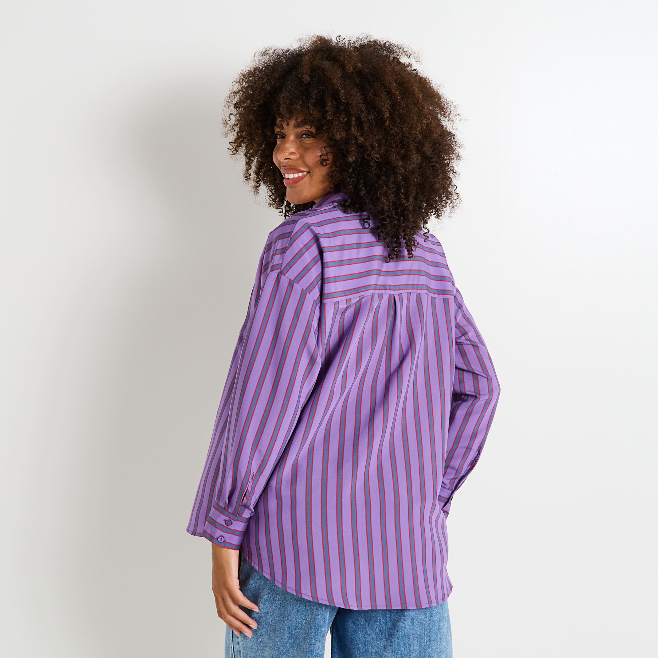 Chemise oversize ray&eacute;e femme
