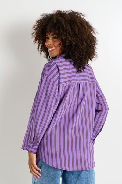 Chemise oversize rayée femme