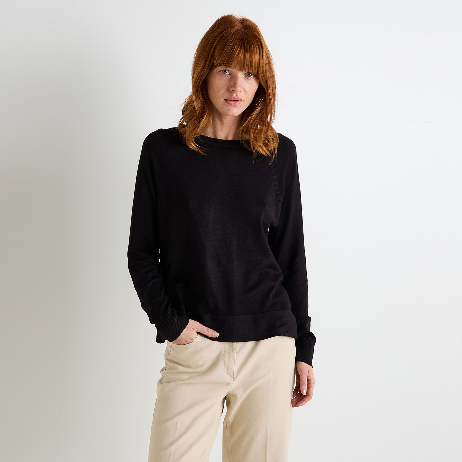 Pull col rond femme