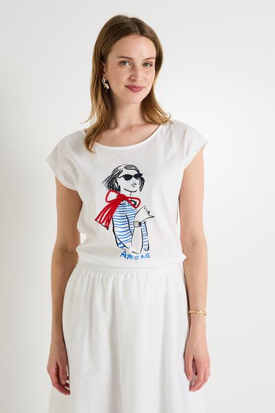 T shirt col rond femme