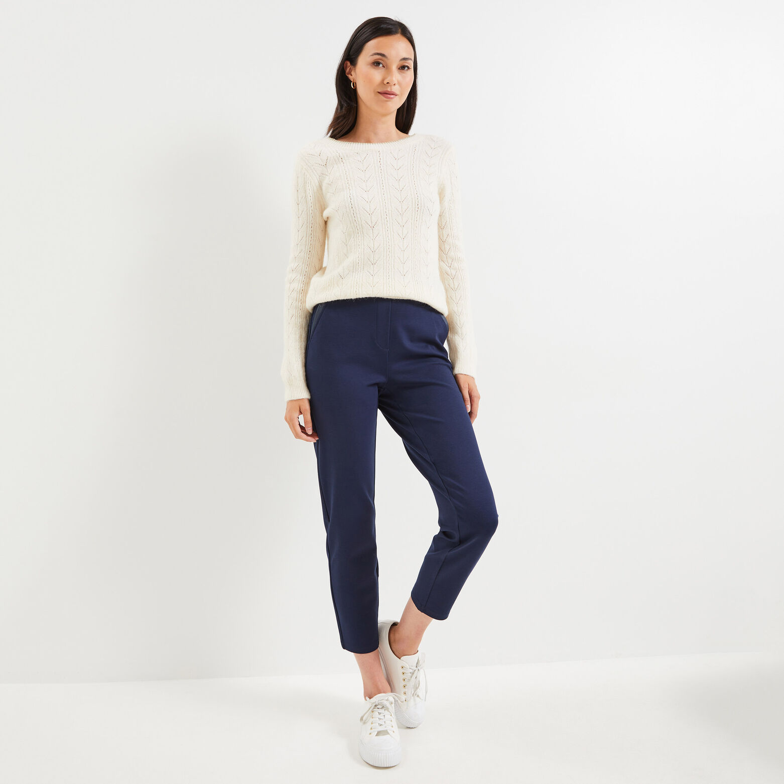 Pantalon cigarette raccourci