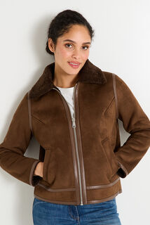 Blouson effet peau lainée femme
