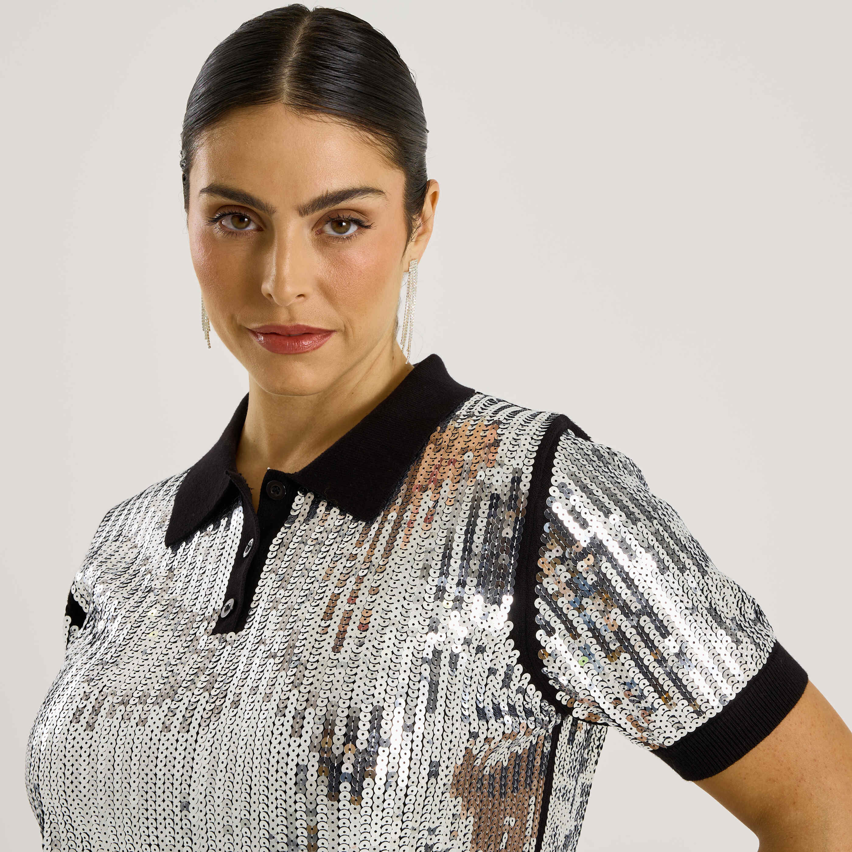 Polo &agrave; strass femme