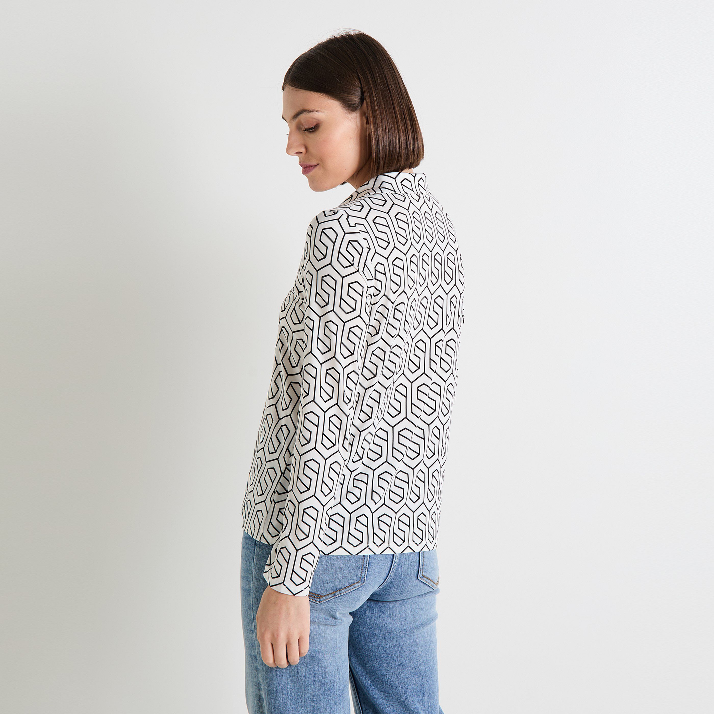 Chemisier imprim&eacute; femme