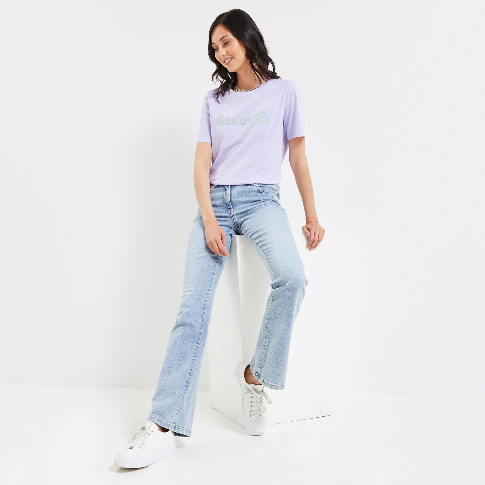 T-shirt col rond femme
