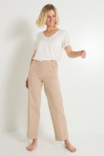 Jean flare raccourci POMPON F02 femme