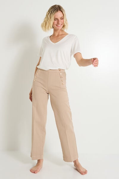 Jean flare raccourci POMPON F02 femme