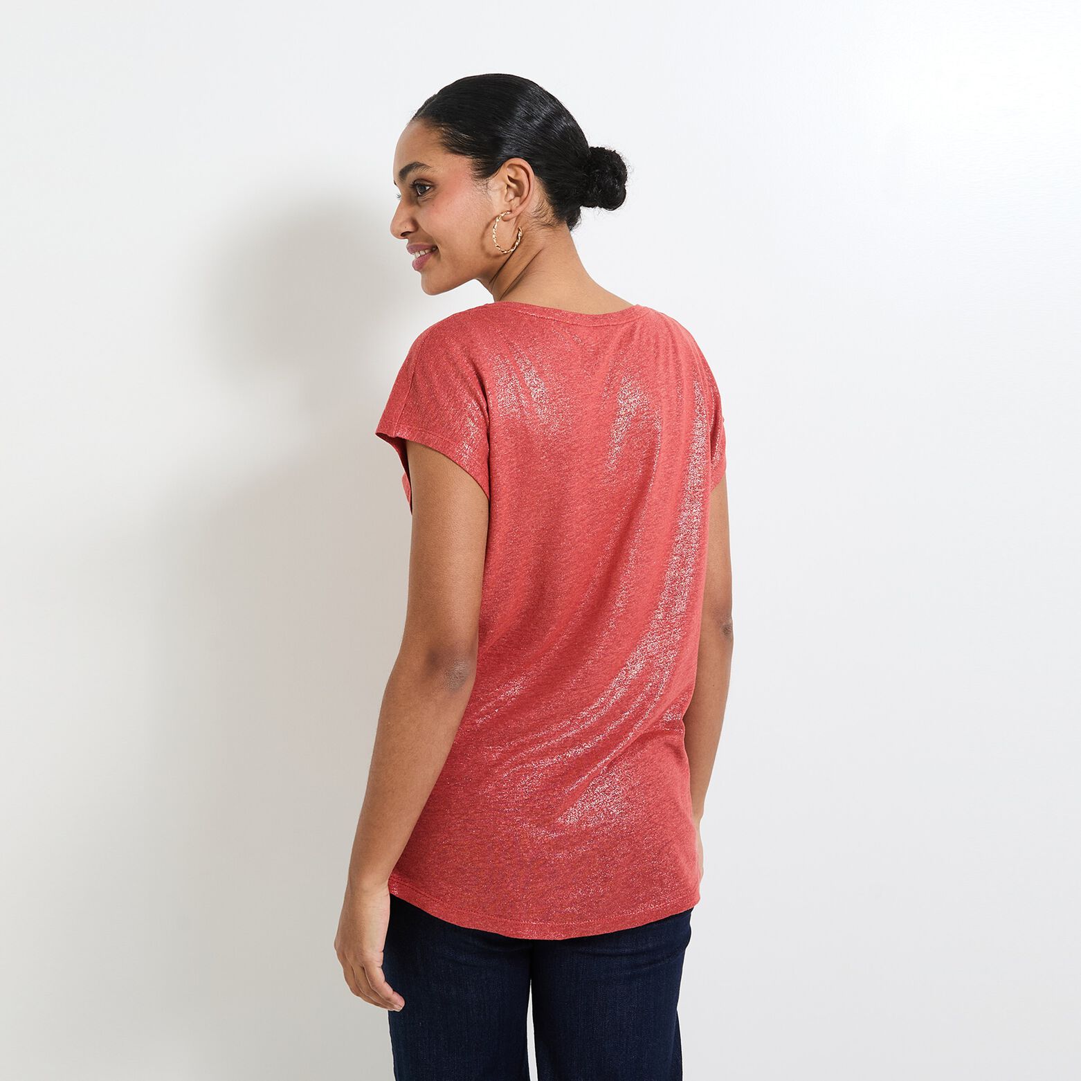 T-shirt en lin mélangé femme