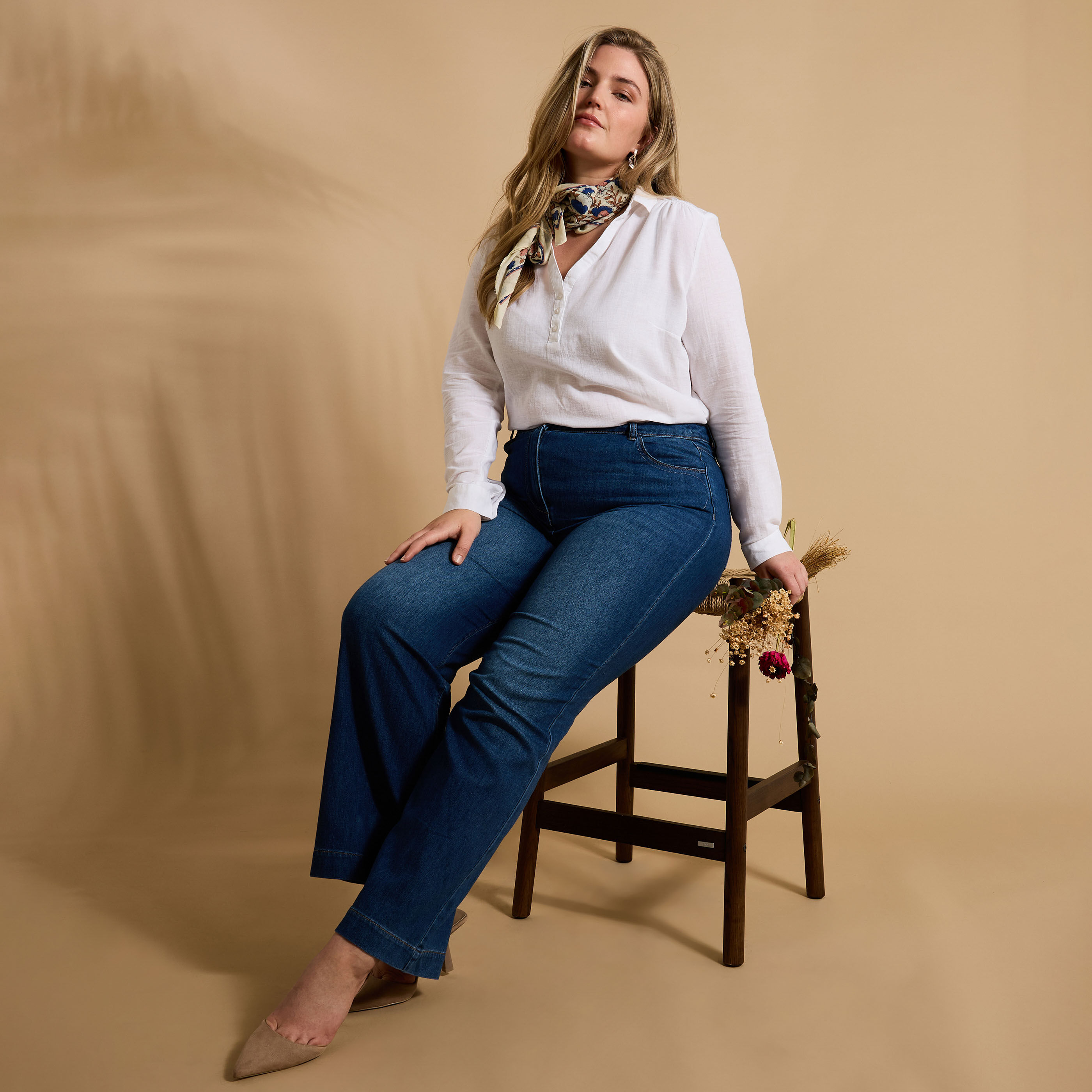 Blouse en coton et lin femme 