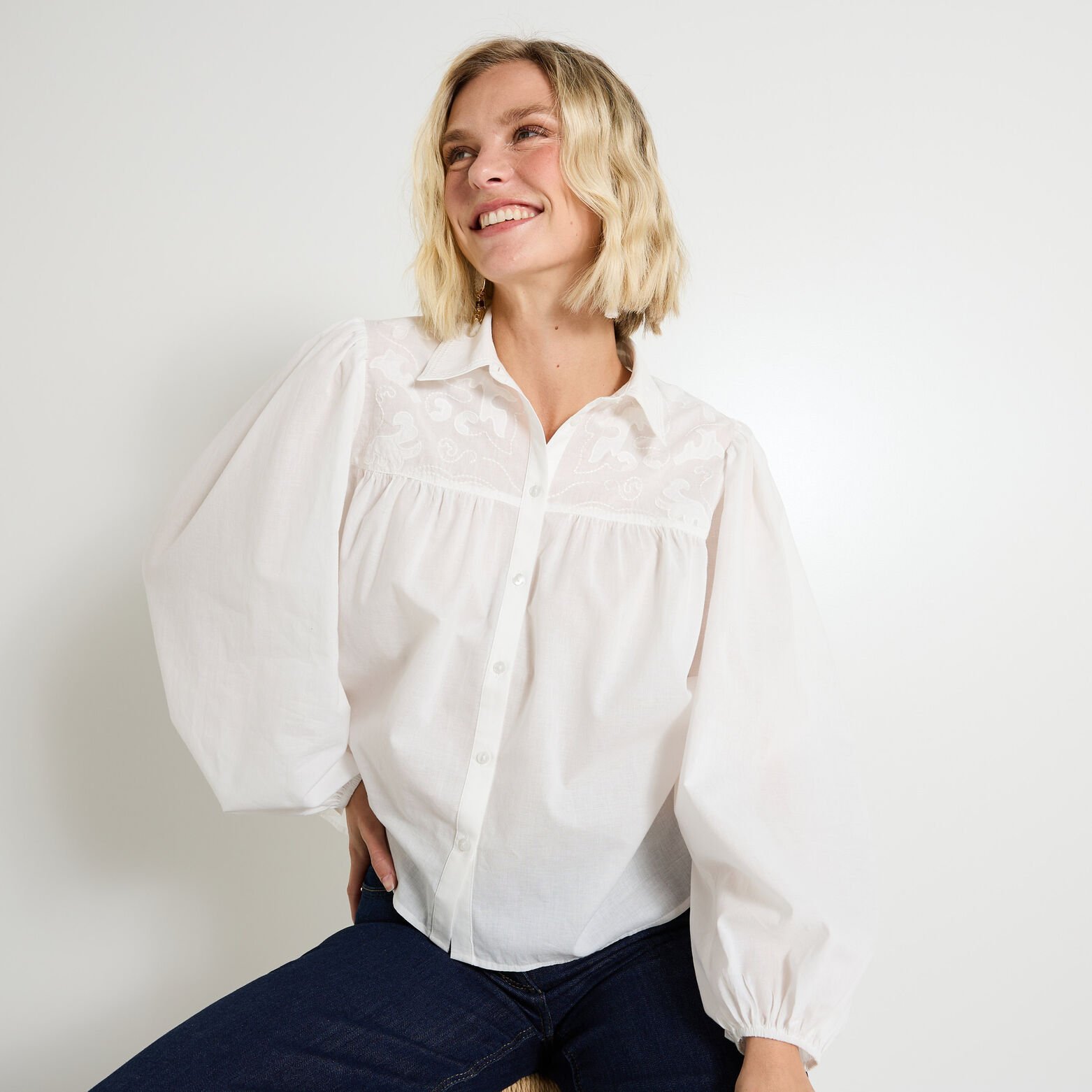 Chemise manches amples femme