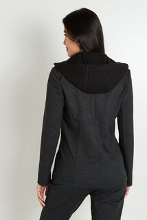 Blazer en maille capuche amovible femme