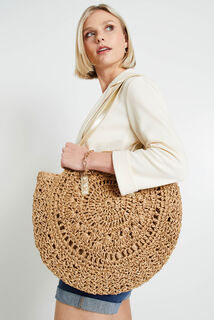Sac rond paille femme