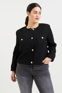 Veste en tweed boutonnée femme