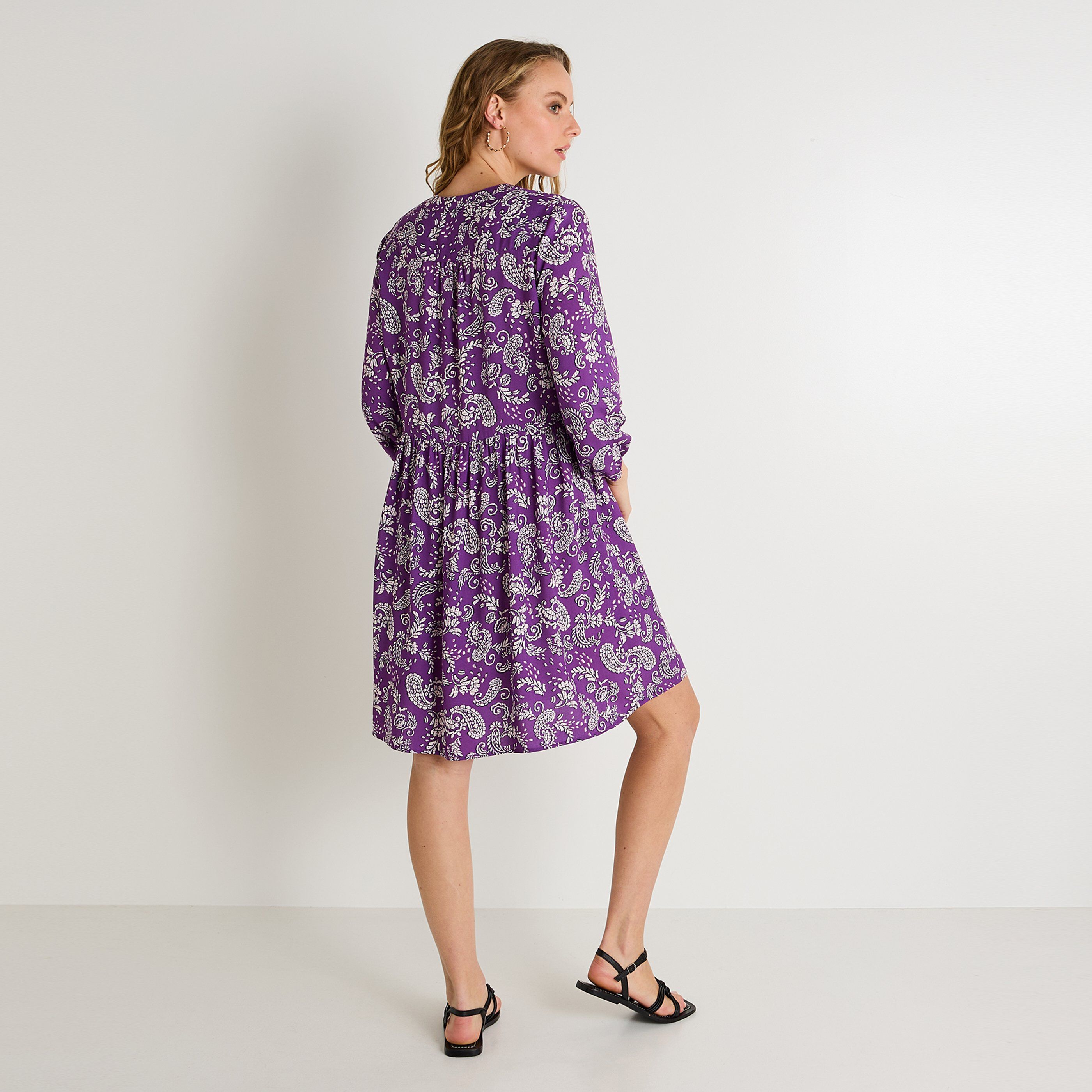 Robe fluide imprim&eacute;e femme
