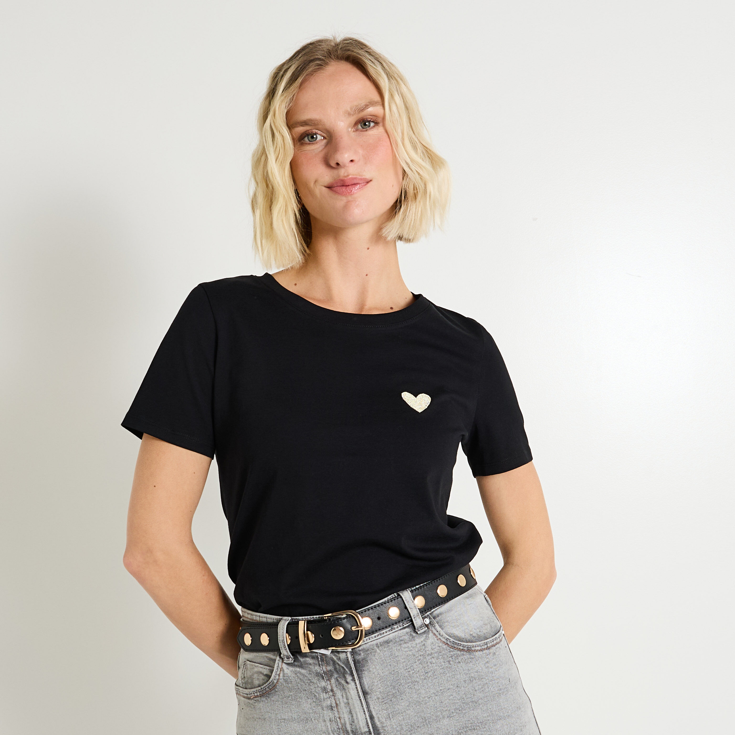 T-shirt col rond femme