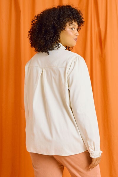 Chemise col volanté femme