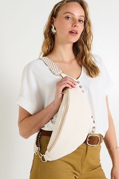 Sac banane en velours femme