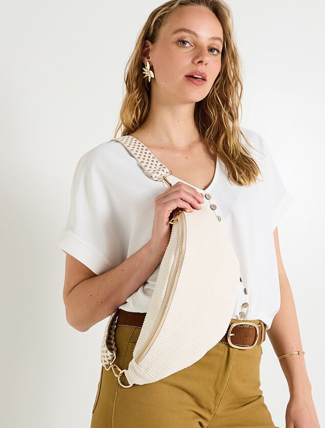 Sac banane en velours femme