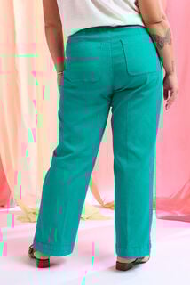 Jean flare raccourci POMPON femme