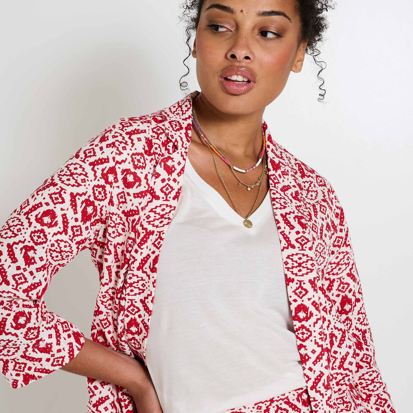 Veste blazer imprimée femme