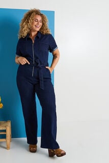 Combinaison longue en denim femme