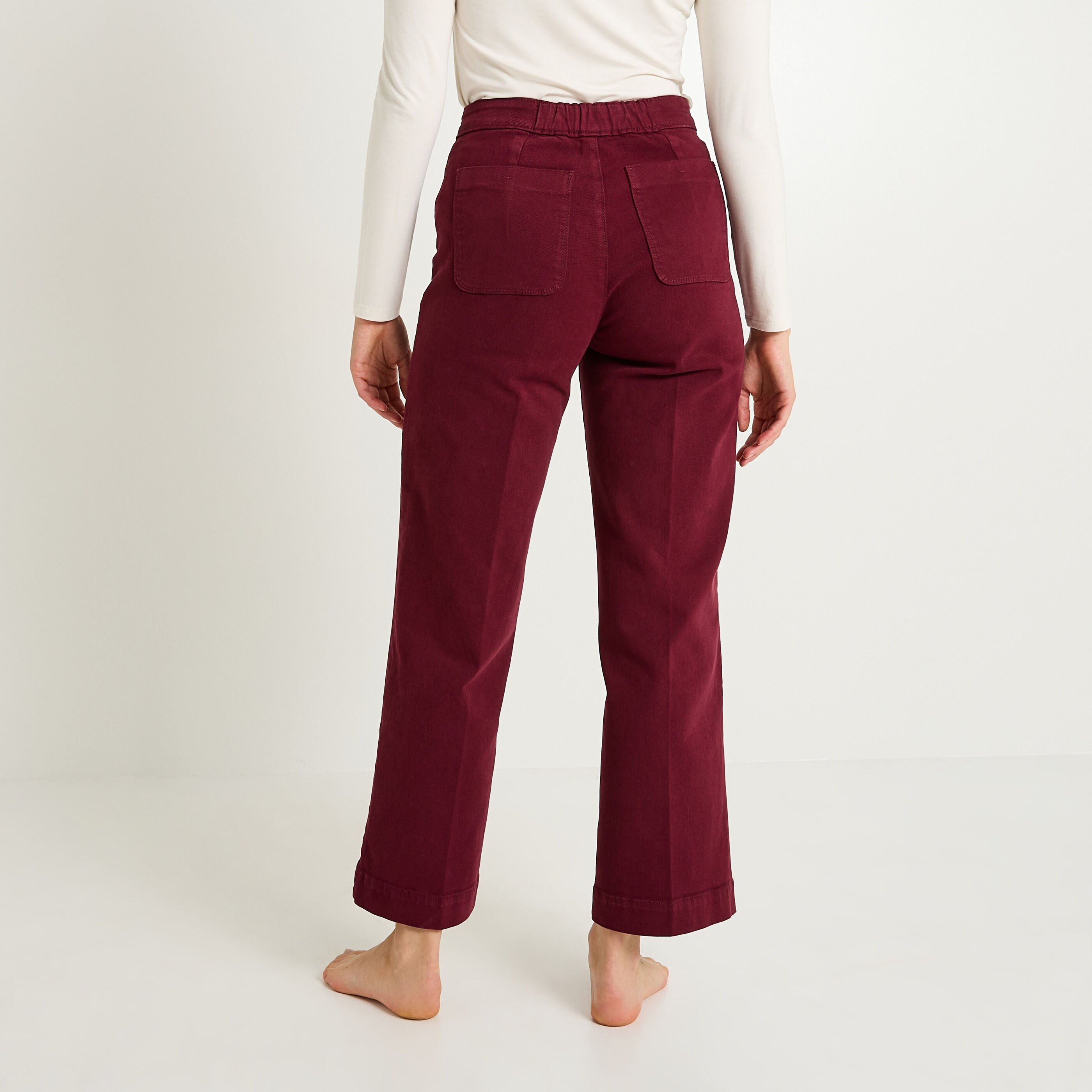 Jean flare raccourci POMPON F02 femme