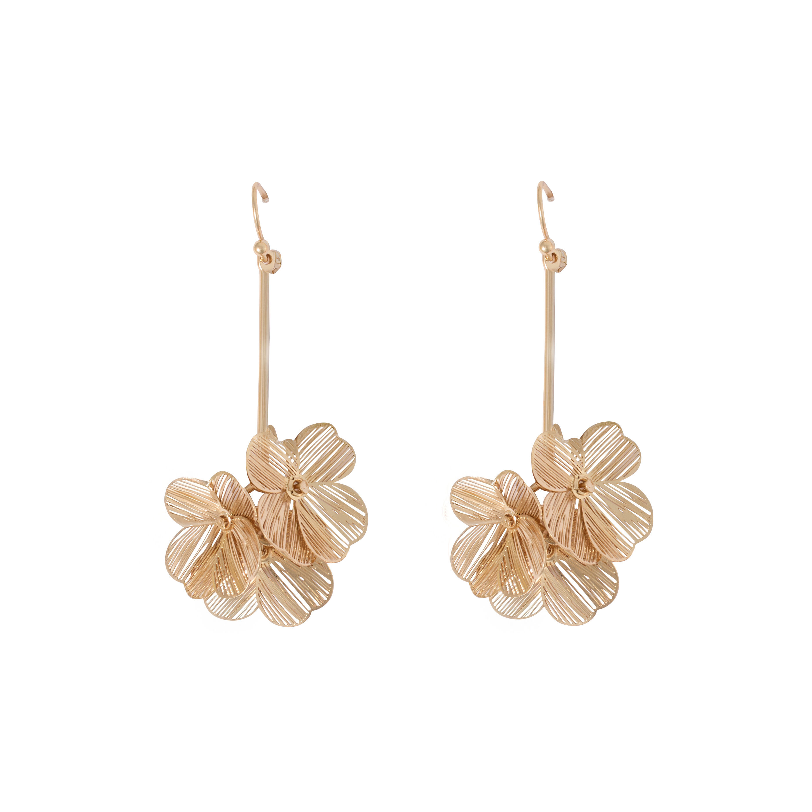 Boucles d'oreilles pendantes fleurs