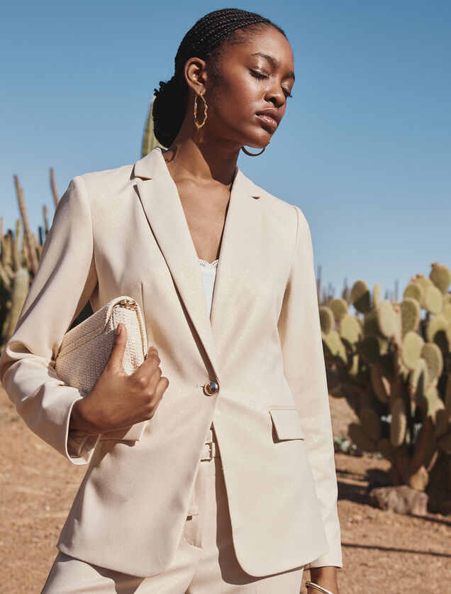 Blazer effet pailleté femme