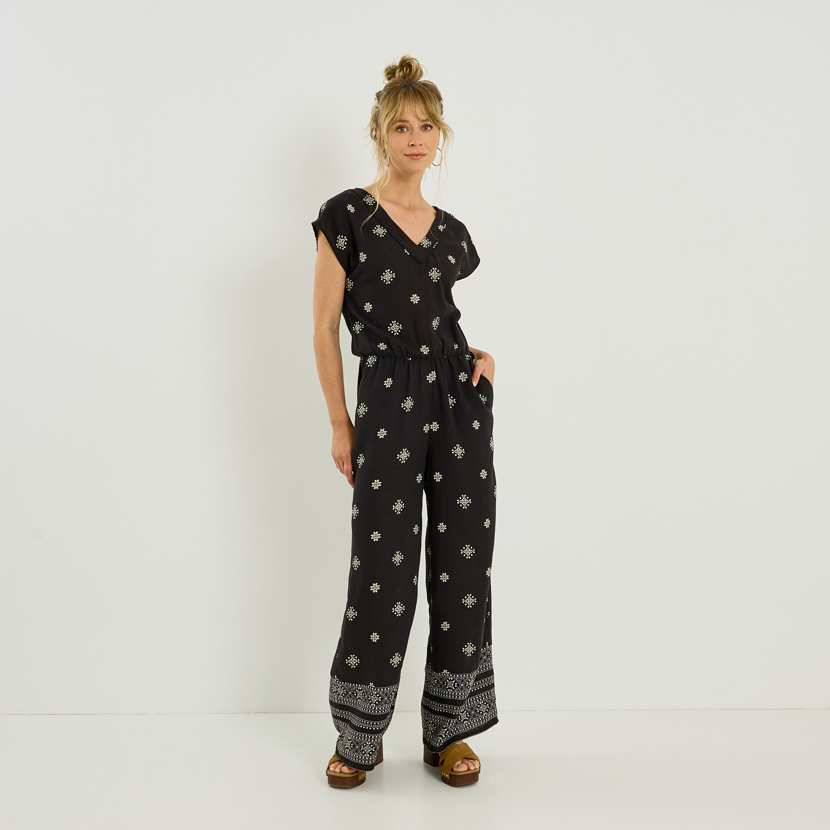 Combinaison pantalon imprim&eacute;e femme