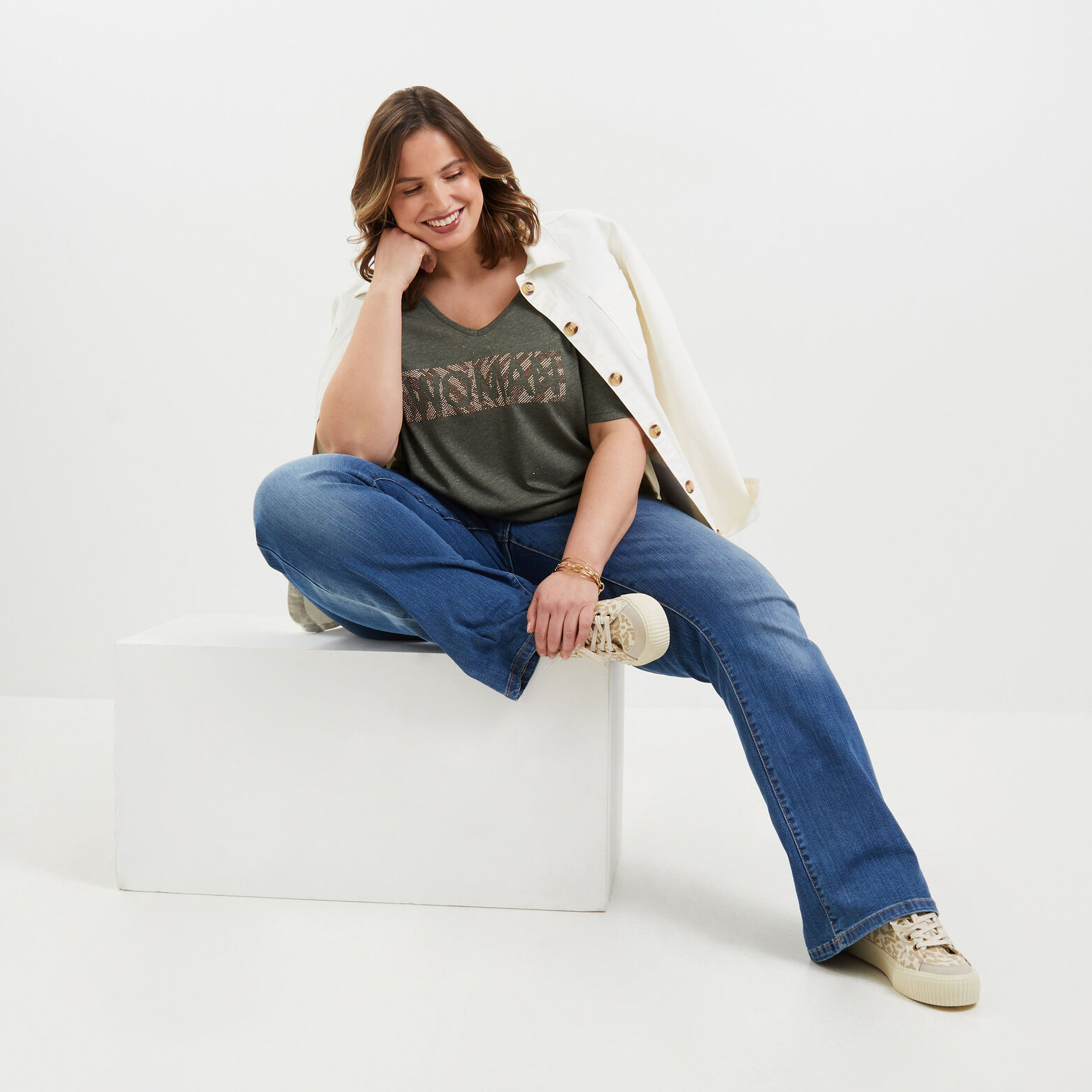 Tshirt col V femme