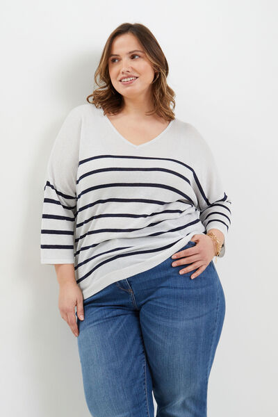Pull rayé femme