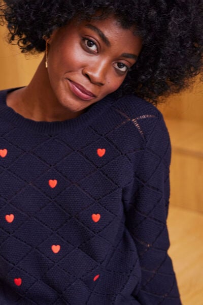 Pull ajouré fantaisie femme