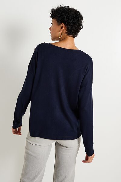 Pull col V femme
