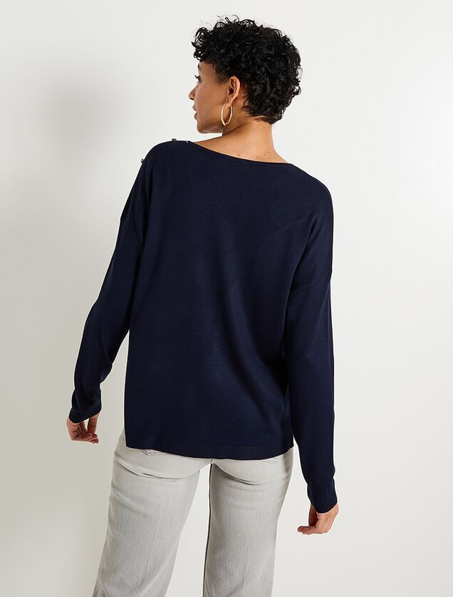 Pull col V femme