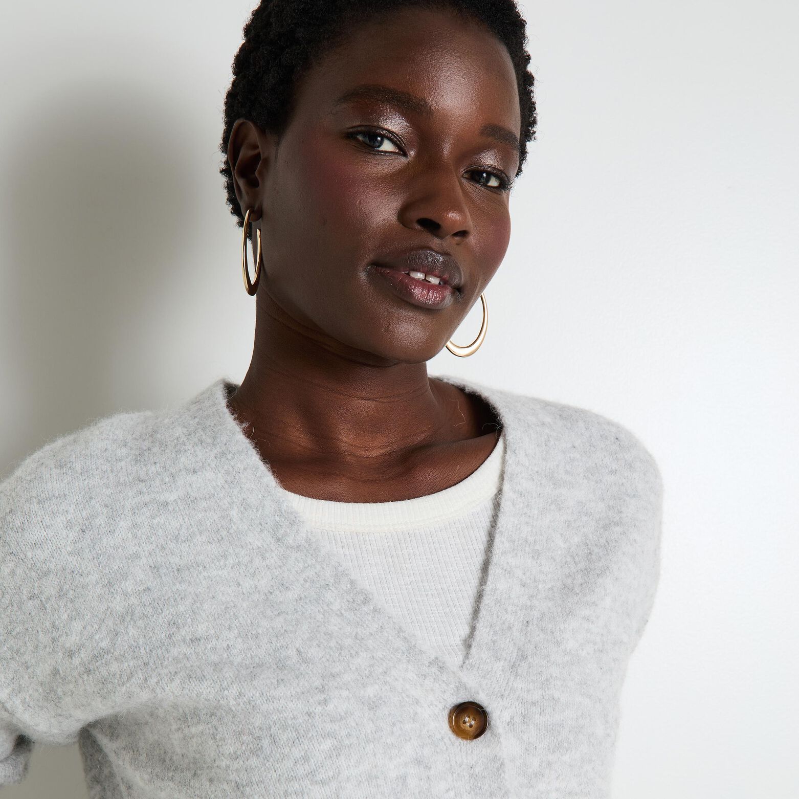 Gilet col V femme